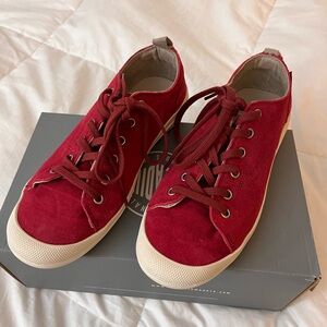 Palladium Red Suede Sneakers